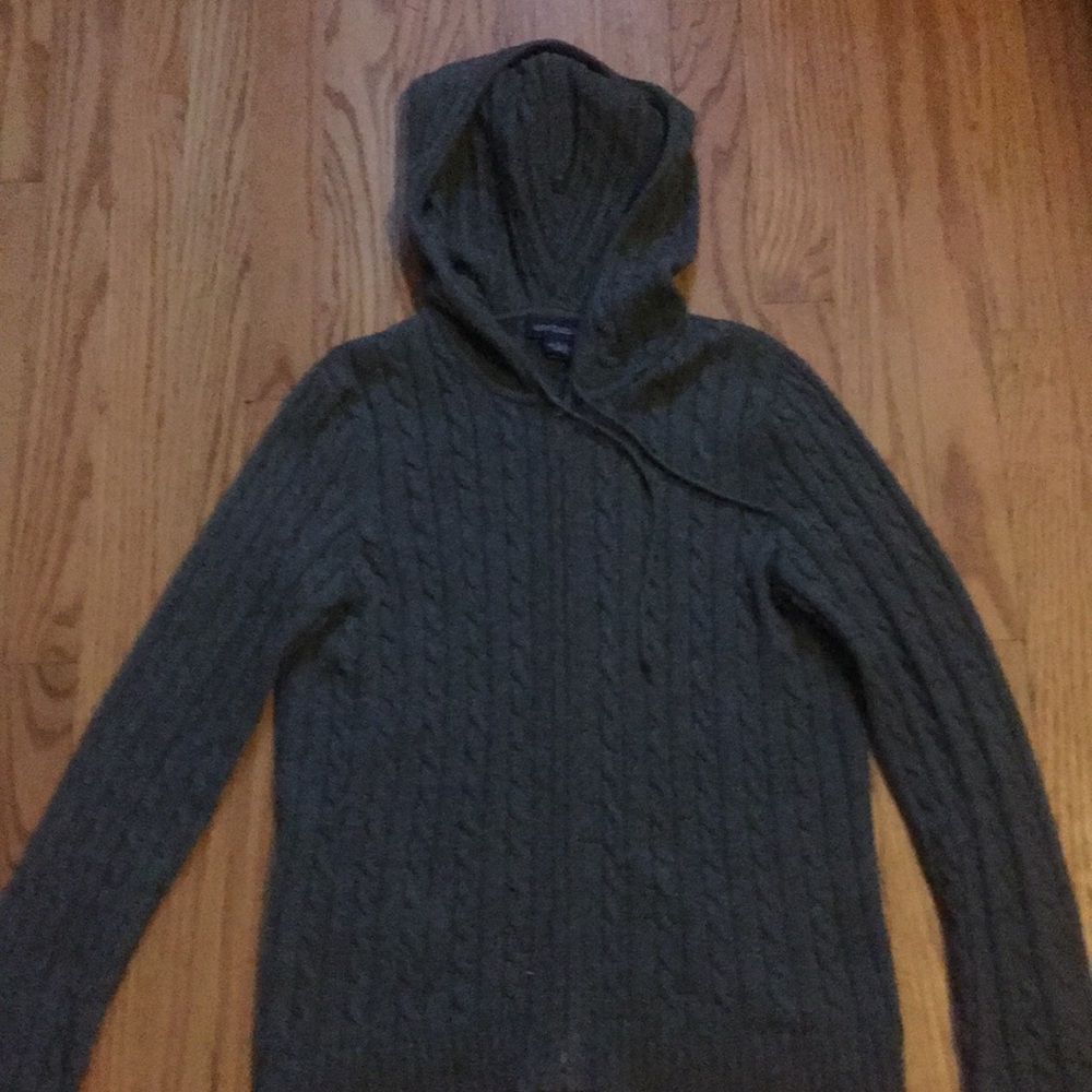 Charcoal cotton/cashmere Ann Taylor zip up hoodie